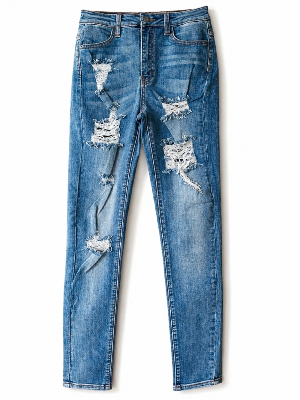•The Map Distressed Skinny Jeans